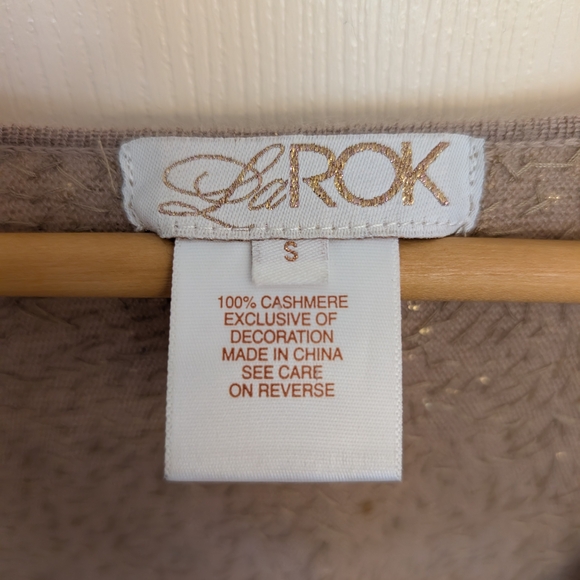 LaRok Gold Sequin Sweater Batwing Cardigan, Size Small - Picture 4 of 15